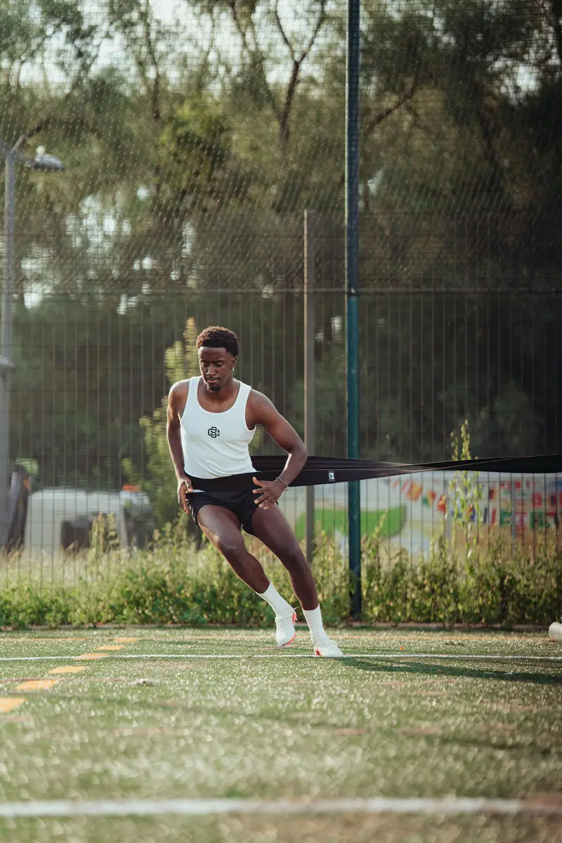 Lateral work against resistance on grass